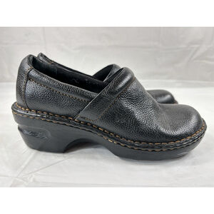 BOC Born Black Leather Clogs Peggy Comfort Shoes Nurse size 6